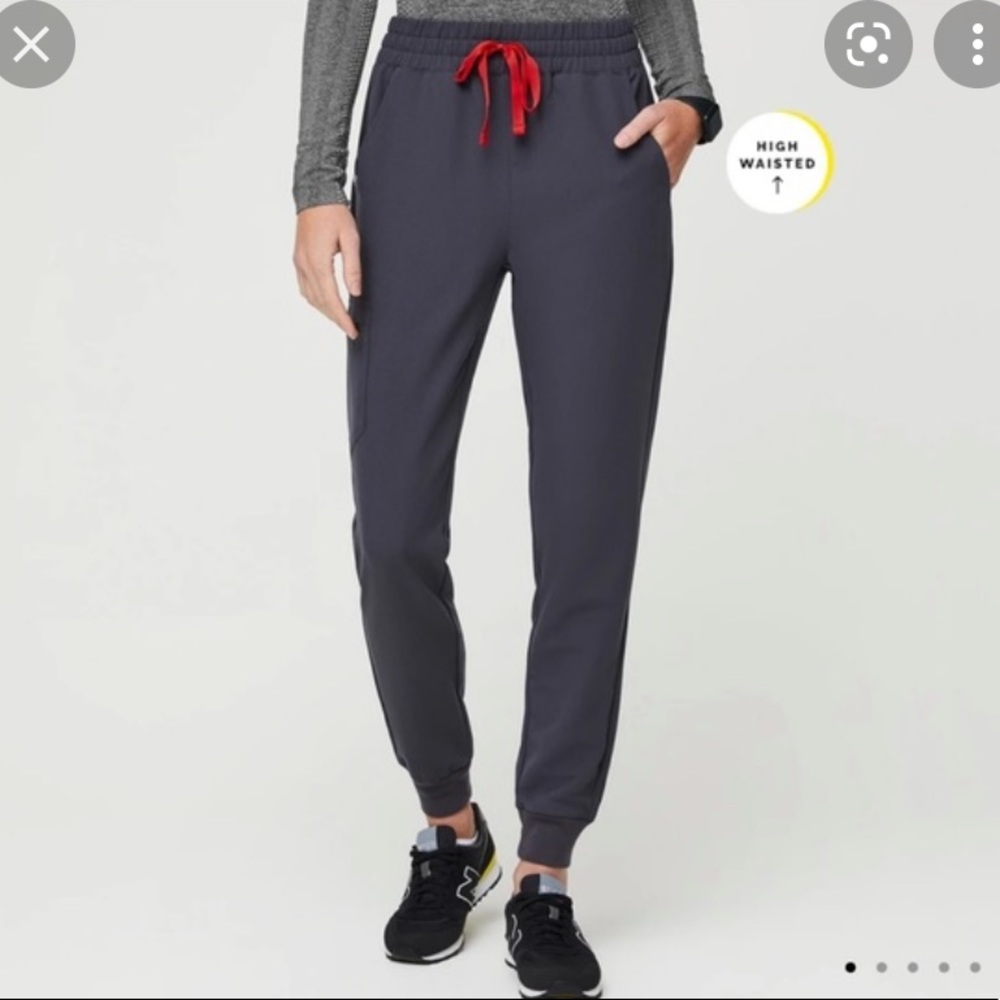 Figs High waisted Zamora Charcoal Jogger Scrubs